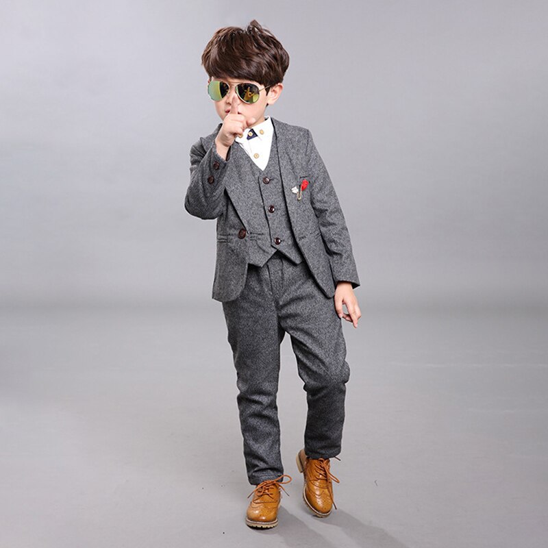 kleid Junge Party Outfit Formale Kleinkind Jungen Hochzeit Anzug Sping freundlicher Schuluniform Kleidung 3 Stück freundlicher Kostümich setzt