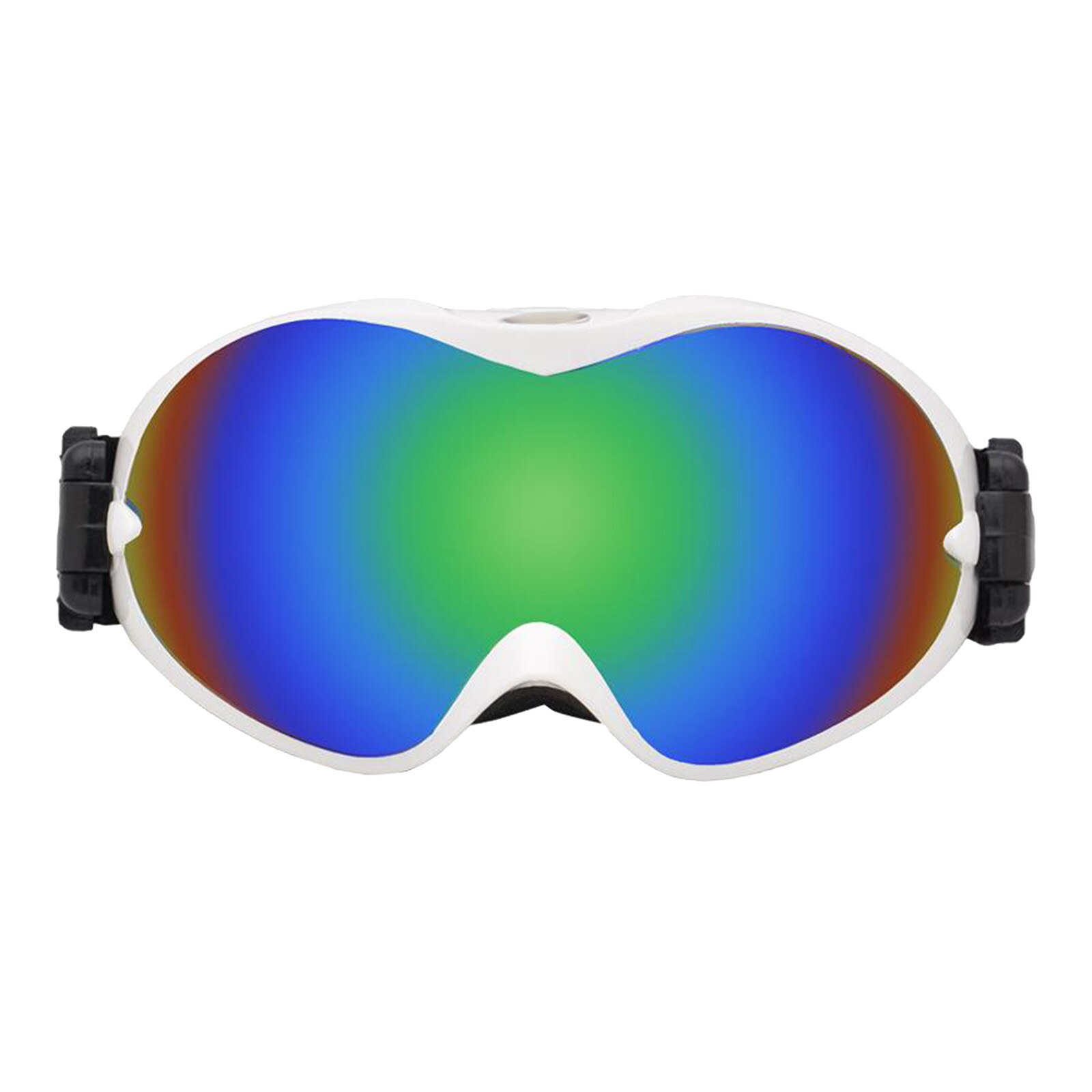 Skibrillen dubbellaags  uv400 anti-condens grote skibrillen skiën sneeuw mannen vrouwen snowboardbrillen: Wit frame