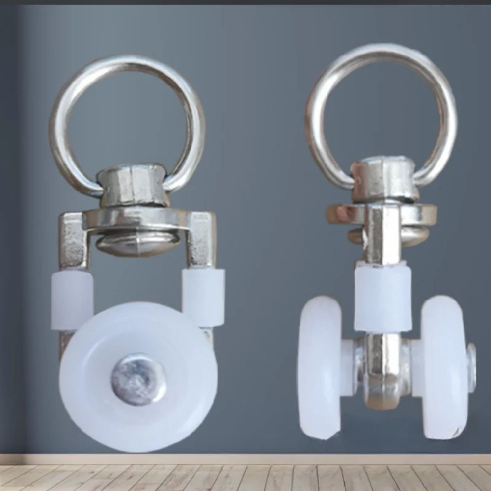 Gordijnspoor Roller Drapery Rail Glijdende Zweefvliegtuig Glijdende Katrollen Rails Plafond Katrol Dragers Met Dubbele Wielen Gordijn Metalen Wielen