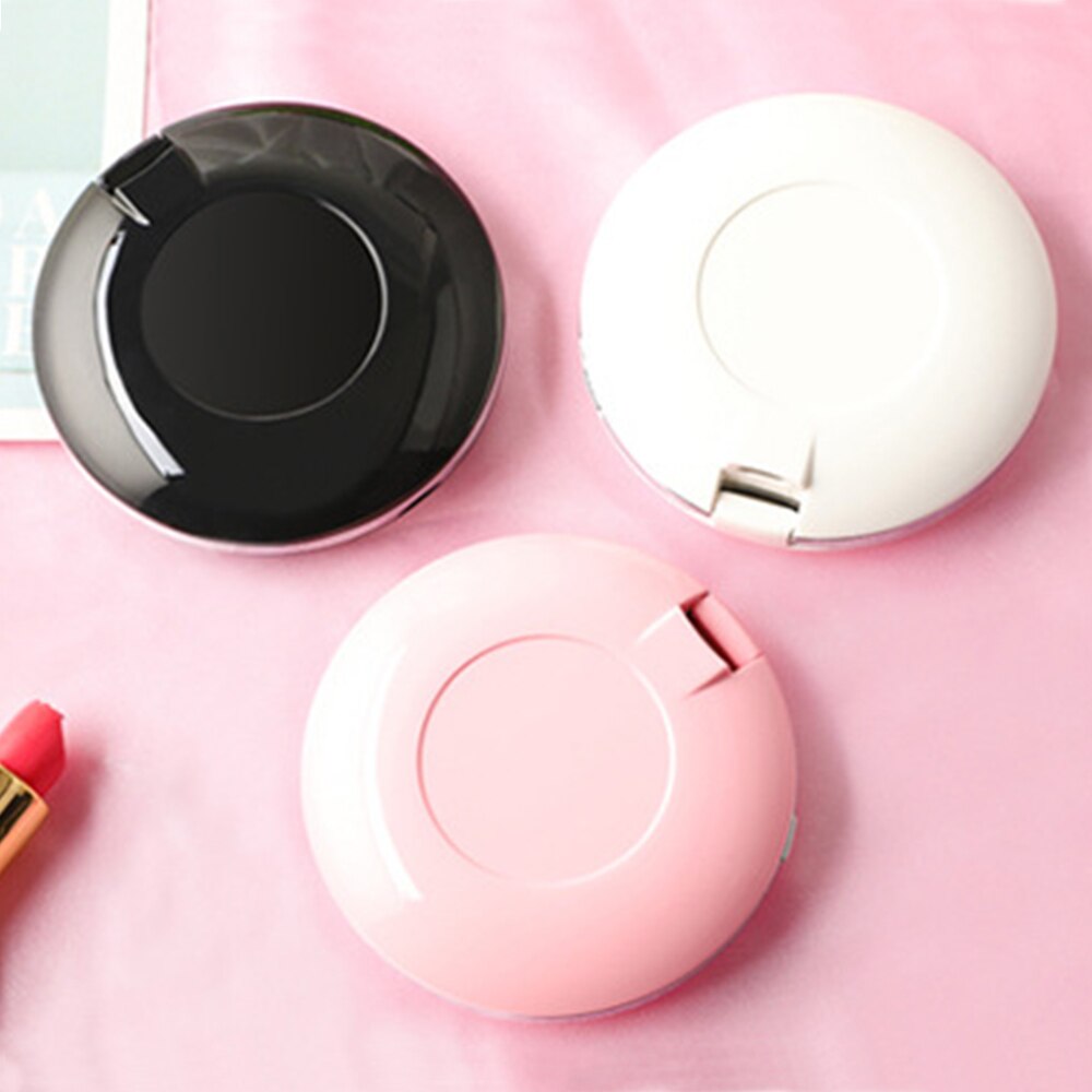 3 luces mini espejo de maquillaje portátil redondo espejo de luz de relleno 3X Magnify Fold USB Cable de conexión batería incorporada espejo recargable