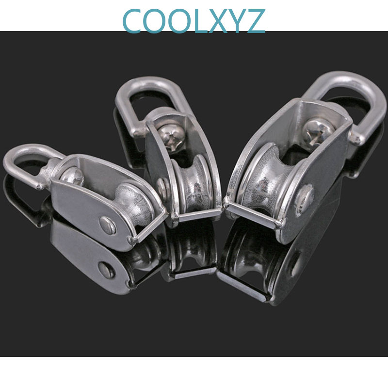 304 stainless steel single / double pulley wire rope chain traction fixed pulley lifting load pulley single pulley