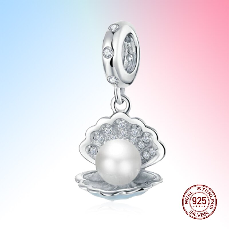 muszla delfin flaming karp placki krab jednorożec urok bijoux emaliowane koraliki 925 srebro oryginalny patelnia bransoletka dama DIY biżuteria: WT0523
