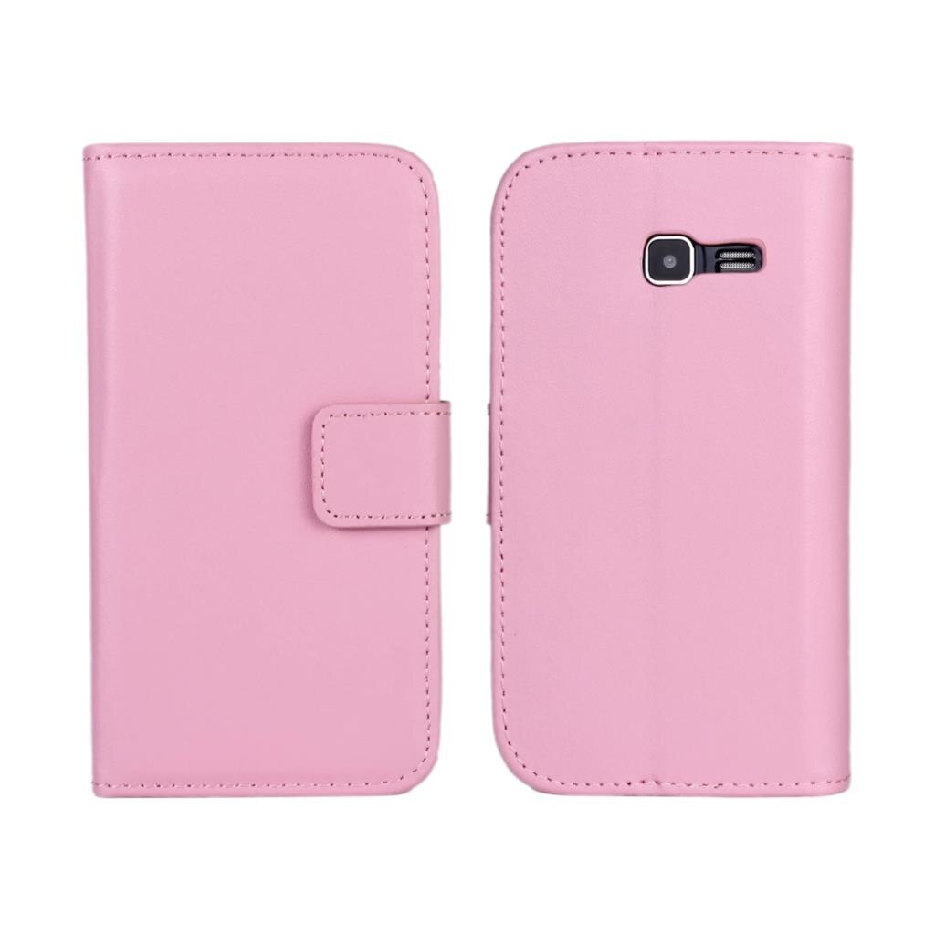 S7390 Titolare Della Carta Fondina della cassa Del Raccoglitore Per Samsung Galaxy Trend Lite S7390 Magnetico Della Copertura di Vibrazione custodia In Pelle Retro sacchetti Del Telefono: Colore rosa