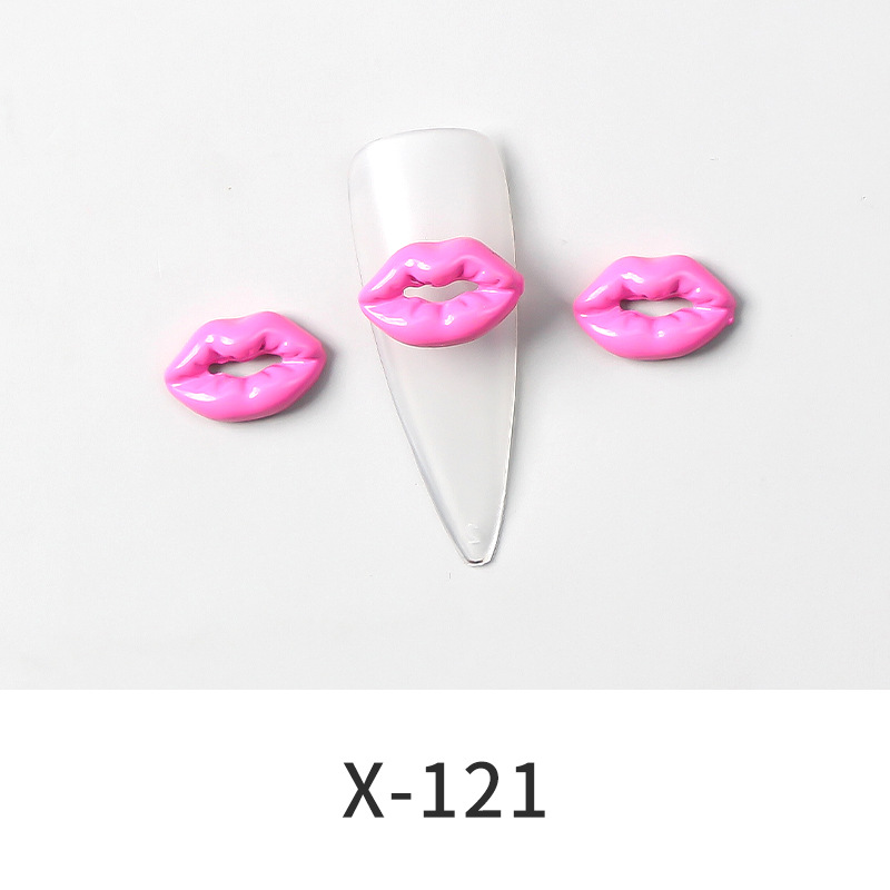 Valentine&#39;s Day 3D Nail Charms,Press ON Nails ,Lip Mark Shaped Nail Art Valentine Love Lips Beautiful Look For Nail Jewelry
