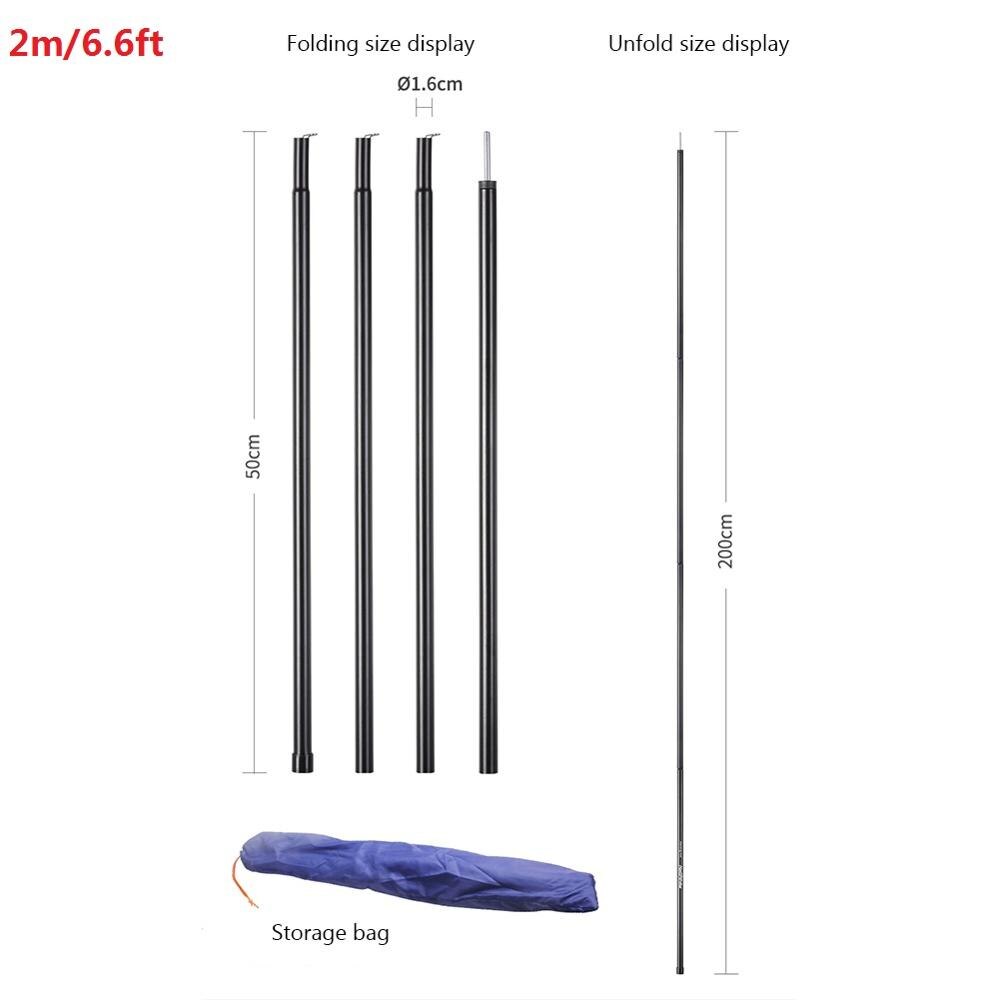 Outdoor Multifunction Tent Pole Camping Awning Rod Stand Extending Door Iron Frame Canopy Hallway Rod Tent Accessories: D