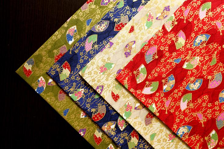 Japanse stijl Bandana zakdoek, dames heren Pocket Plein Hanky, Classic Fan patroon, 100% katoen zakdoeken