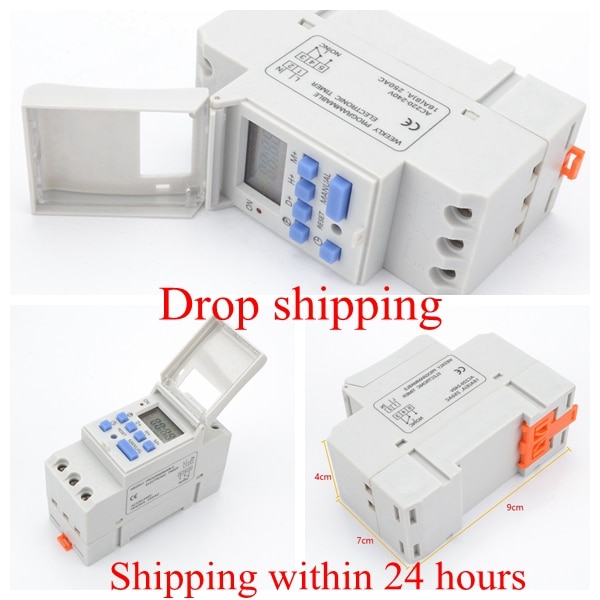 7 Days Programmable Digital Timer Switch Relay Control Digital LCD Power Timer220V 230V 6A 10A 16A 20A 25A 30A Electronic Weekly