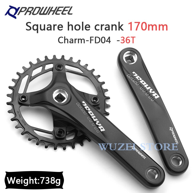 Prowheel Fiets Crank Tandwiel Mtb Fiets Vierkant Gat 170Mm 175Mm Crankstel 32T 34T 36T 38T 40T 104BCD Staal Smalle Brede Kettingblad: 170mm 36T
