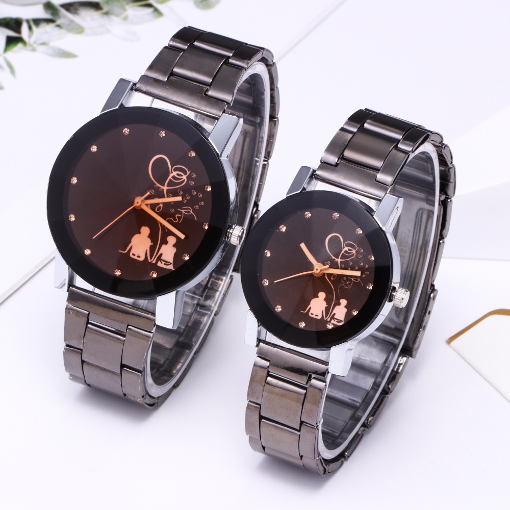 Splendid Originele Luxe Horloge Mode Paar Horloge Rvs heren Horloge vrouwen Horloges Geliefde Klok erkek kol saati