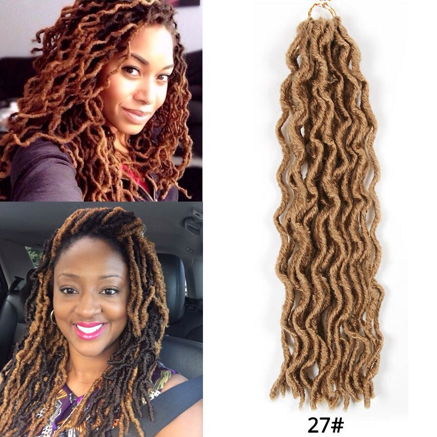 Leeons Häkeln Haar Zöpfe 12/18 Zoll Faux Loks Lockige Synthetische Haar Vor Schleife Häkeln Haar Verlängerung Göttin nu Loks Braun schwarz: #27 / 18 zoll