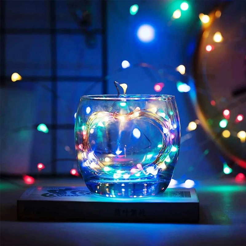 10/20M USB LED-lichtslingers Koper Zilver Draad Garland Licht Waterdicht Kerstverlichting Voor Kerst Bruiloft Decoratie