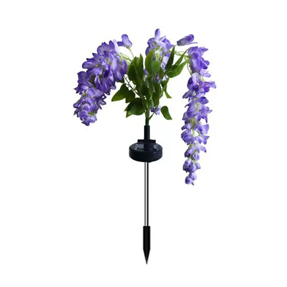 LED Solar Azalea Flower Light Outdoor Waterproof Landscape Light Garden Decorative Lamp Yard Lawn Pathway Light Patio Decor: moon blue