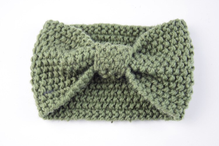 automne hiver plus oreille tricoté bandeau pour femmes filles solide laine chapeaux Turban bandeau tête enveloppement pour dame: 9