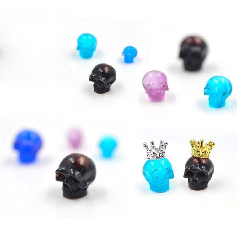 1pc halloween dekorationer gør-det-selv epoxy form kranium kranie form blomsterkort genanvendelig gennemsigtig silikone form sikker og giftfri