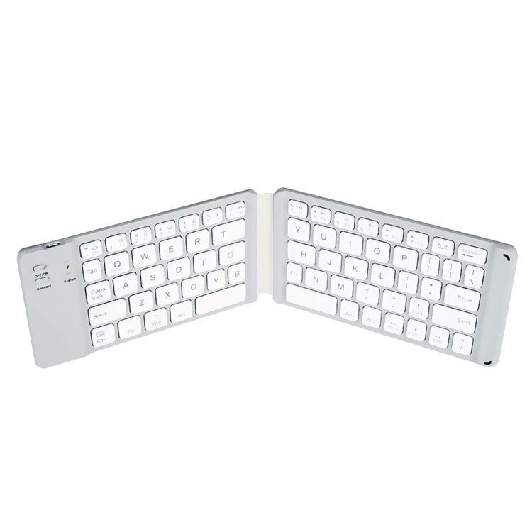 Mini Bluetooth Wireless Folding Keyboard Mobile Phone Tablet Silent Office Mini Small Keyboard: White