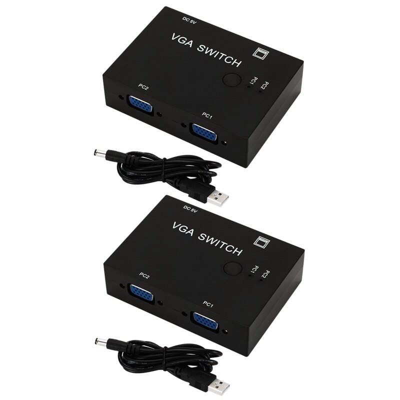 Commutateur VGA Manuel 2 En 1 - Partage Entre 2 Sources Sur 1 écran Ou 1 Source Sur 2 écrans - Pour Projecteur, PC, TV