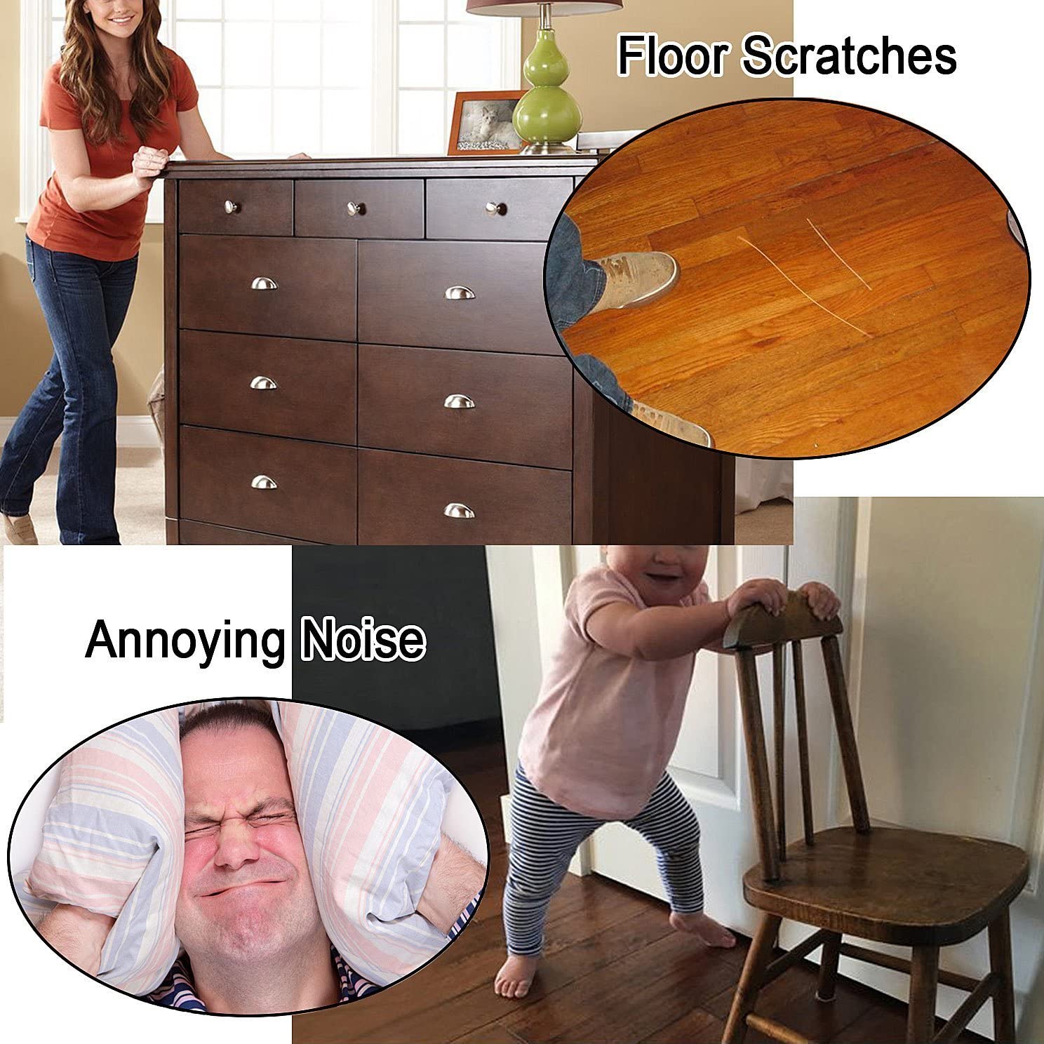 2Pcs Self Adhesive Furniture Felt Strips DIY Shape Sliding Pad Tape Felt Tape Polyester Felt Strip Roll Black Floor Protector