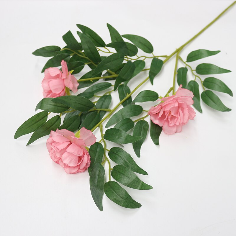 66cm lange europæiske kunstige blomster 3 hovedbælte blad silke rose bryllup blomst alien rose dekorativ blomster fest indretning 1 stk.: 04