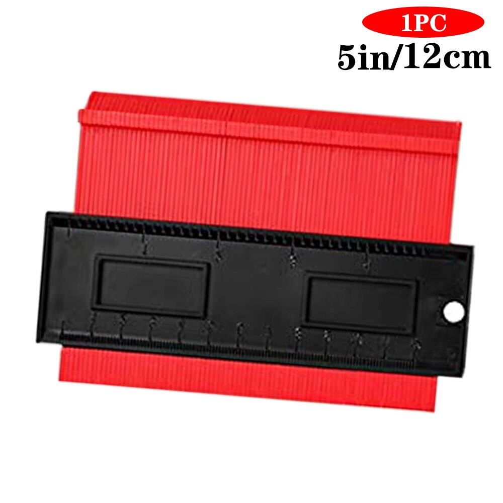 Calibrador de contorno multifuncional para carpintería, herramienta de medición de plástico, perfilador Irregular, marcador, corte de azulejos, Universal, 5/6/10In: 5 inch red