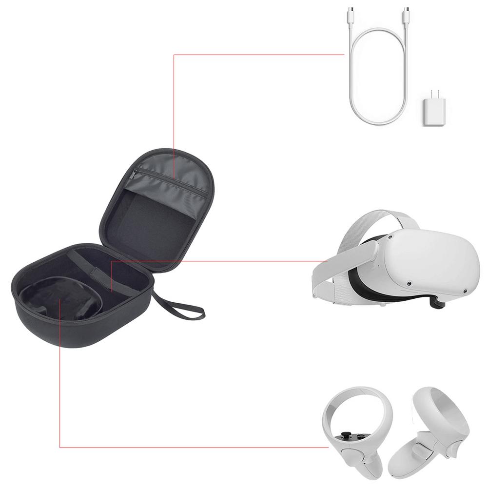 Acessórios vr difícil eva saco de armazenamento para oculus quest 2 vr fone de ouvido portátil viagem caso transporte caixa bolsa para oculus quest2