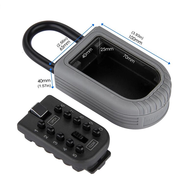 Key Lock Box Padlock Keys Safe Storage Security Combination Lock Box with 4 Digit Combination Password Home Outdoor Security
