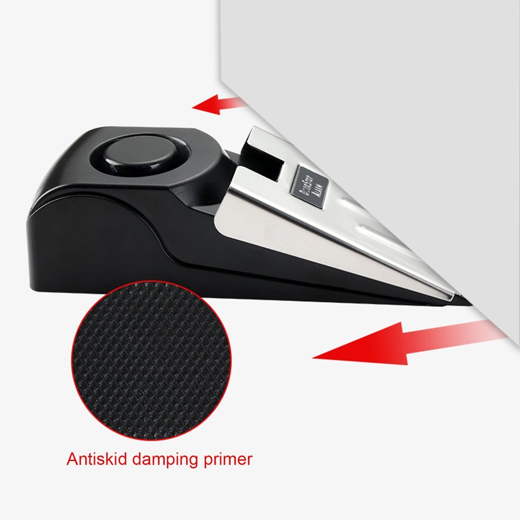 Stainless Steel 120dB Wireless Door Stop Door Slot Alarm Anti Theft Burglar Alert System Home Safely Security