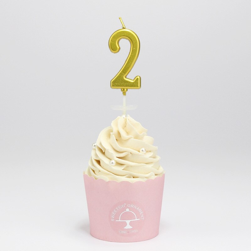 Kleurrijke Snoep Verjaardag Kaars Diy Digitale Kaars Verjaardag Party Wedding Anniversary Party Decoraties: Golden-2