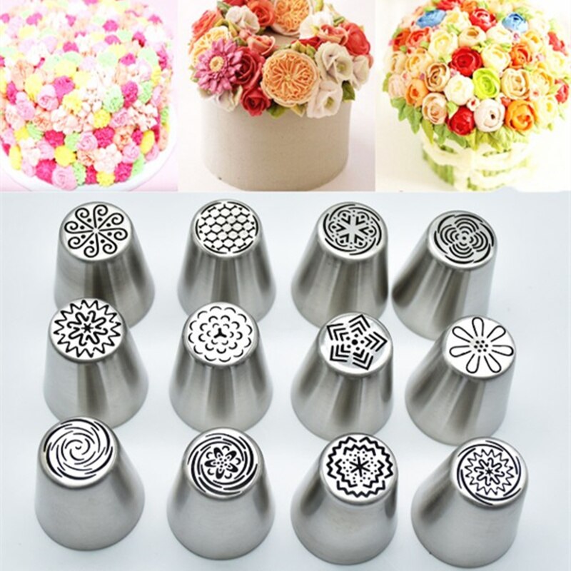 12Pcs DIY Baking Model Baking Supplies Set Decorating Tools Malaysian Decorating Mouth Stainless Steel