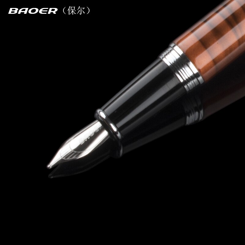 Baoer 517 0.5mm nib ink pen. School Stationery Office Learning Student Business Metal pen Pencils Writing Fountain pen