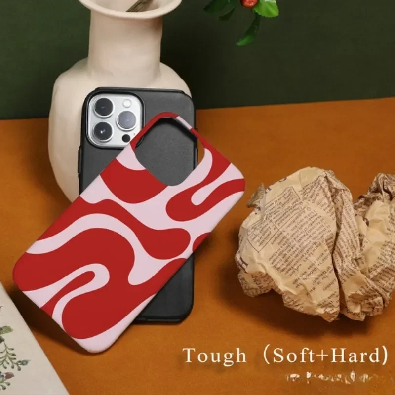 Rode Water Splash Case Voor IPHONE 16 Pro Max 15 14 13 12 11 PRO Plus Acryl TPU Twee in een Magsafe Mobiele Telefoon Gevallen