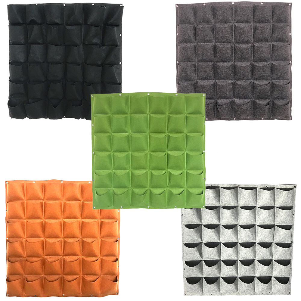 36-kieszenie 1x1m 5 kolorów kwiaty na ścianę rosną torby kieszeń pionowy ogród sadzenia wiszące domu roślin narzędzia tkaniny sadzarka warzyw