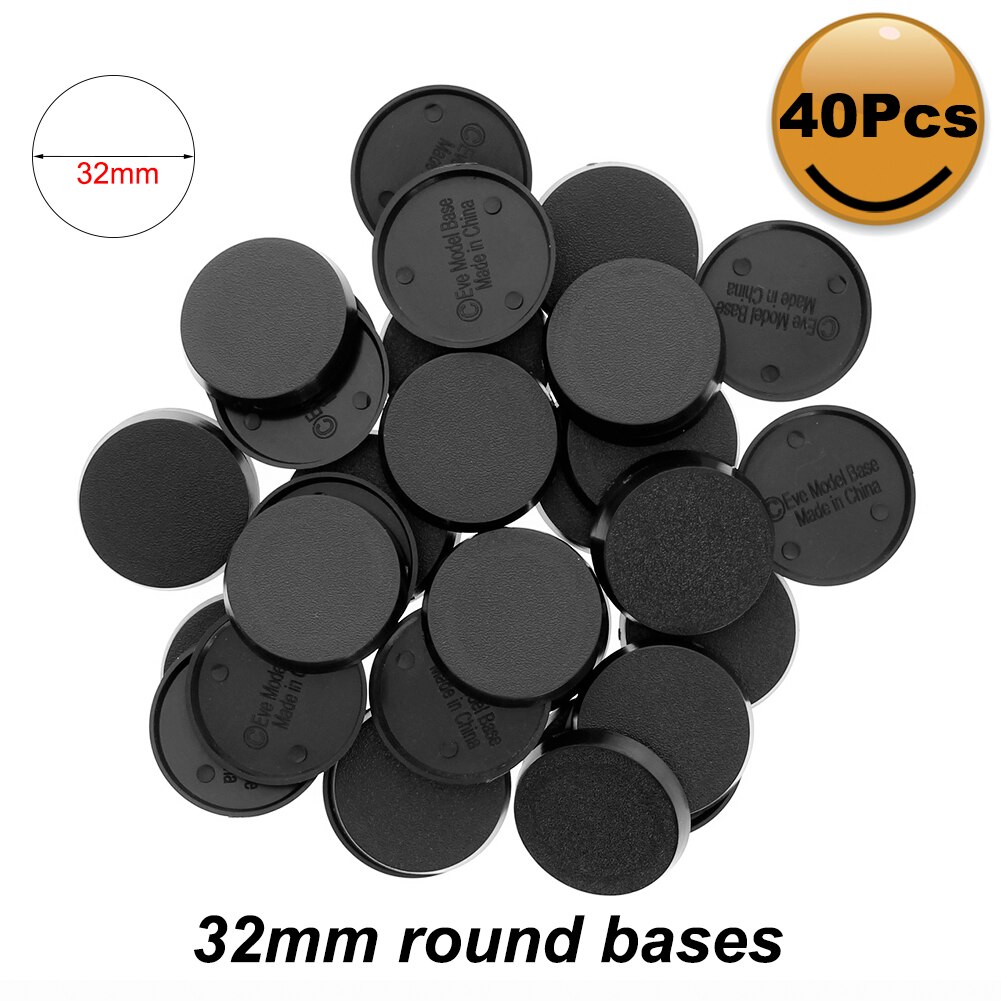 MB432 40pcs/60pcs/100pcs 32mm Plastic Bases Table Games Model Bases 32mm Round Bases: 40pcs