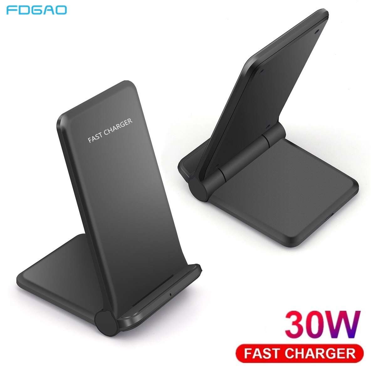FDGAO 30W Qi Wireless Charger Stand For iPhone 13 12 11 Pro XS MAX XR X 8 Samsung S10 S20 S21 Fast Charging Holder Phone Charger