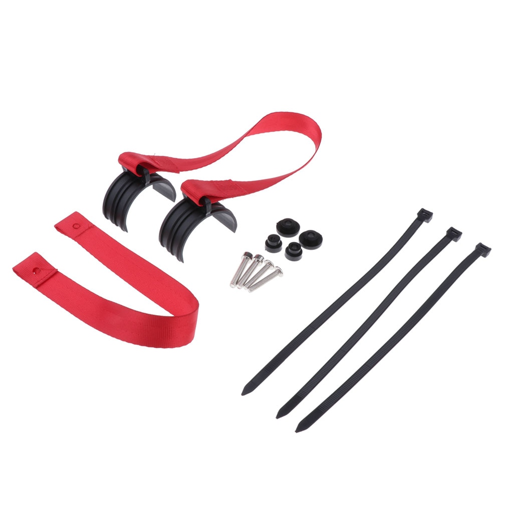 Adjustable Red Front Motorcycle Strap Pull Sling Belt Leash Universal