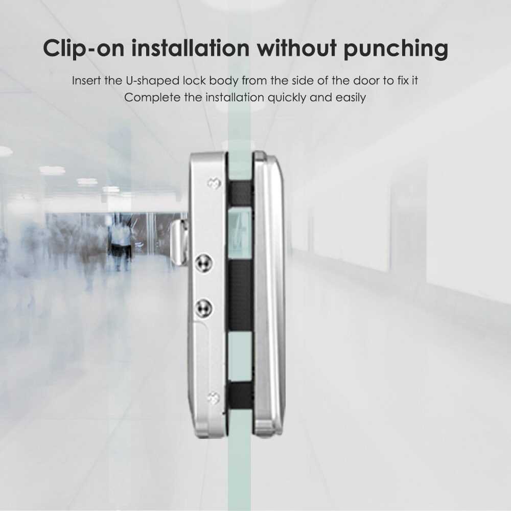 Fingerprint electronic door lock Office single/double door password lock fingerprint touch lock access control system
