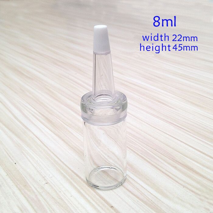 Mini heldere en bruine glazen flesjes 3,5,7,8,10,12ml met zachte plastic druppelaar, ideaal voor het herverpakken van vloeistof: 8ml duidelijk