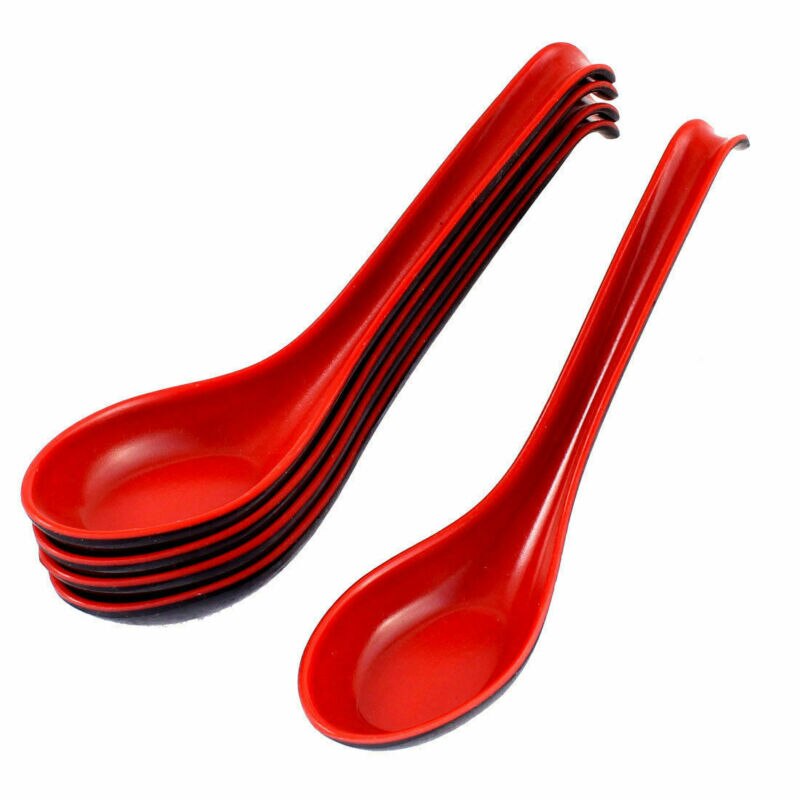 1-5 teile/satz Kunststoff Suppe Löffel verrotten und Schwarz Küche Kochen Utensil Werkzeug Teelöffel Gastronomie Suppe Gastronomie Löffel RQX: 5Stck