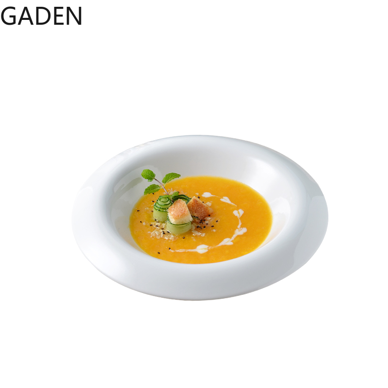 Pure White Western Dinner Plate Pasta Plate Ceramic Disc Home Dish Plate Restaurant Dessert Plate Snack Flat Plate