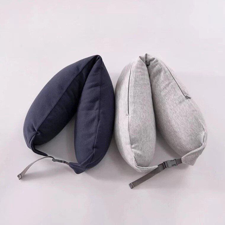 U-shaped Pillow Neck Pillow with Cap Blackout Plane Travel Lunch Break NAP Pillow Travel Mask Hooded Cervical Pillow AT127