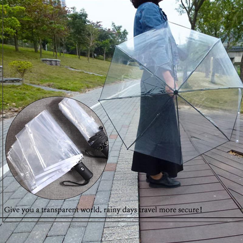 Transparante Regen Paraplu Opvouwbare Paraplu Draagbare Multifunctionele Uv Wandelen Reizen Parasol Woninginrichting Auto Dicht