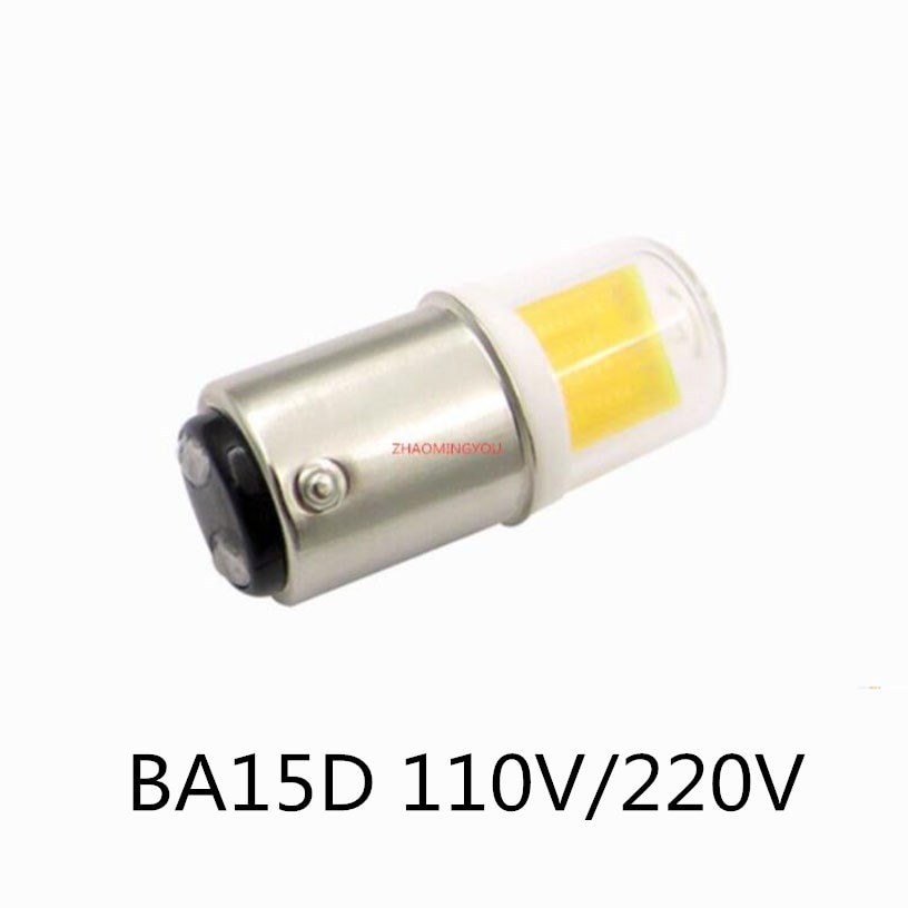 B15 LED-lampen, dimbaar 5W equivalent 50W halogeen, AC 110V/220V, BA15 Bin-pin-basis, COB-lampen voor huisverlichting
