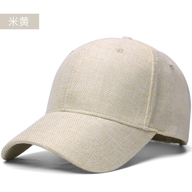 Cappelli da baseball in lino sintetico profondo di grandi dimensioni uomo estate all&#39;aperto berretto da sole fresco uomo cappellini snapback sportivi di grandi dimensioni 55-60cm 60-66cm: beige / 55-60cm