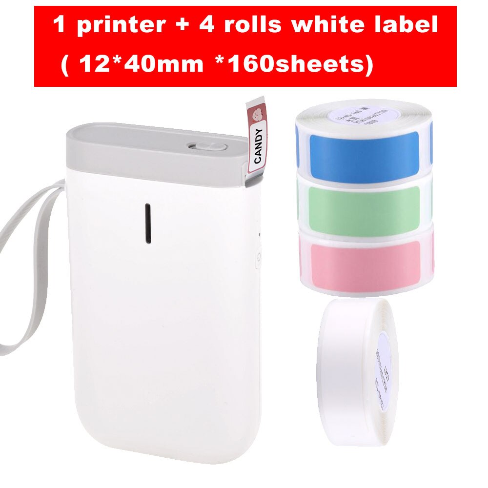 Niimbot D11 Draadloze Label Printer Draagbare Bt Thermische Label Printer Thuisgebruik Kantoor Snelle Afdrukken Printer: White Package C