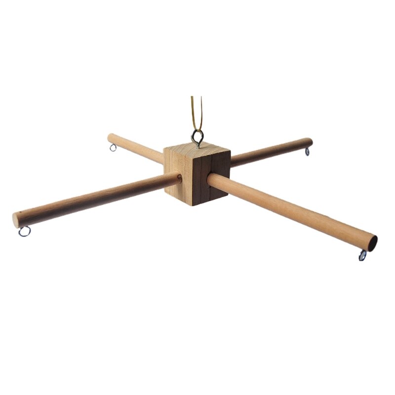 Houten babymobielhanger, babybedmobielhangerframe, mobiele doe-het-zelf babymobielhouder in natuurlijk hout, babybel