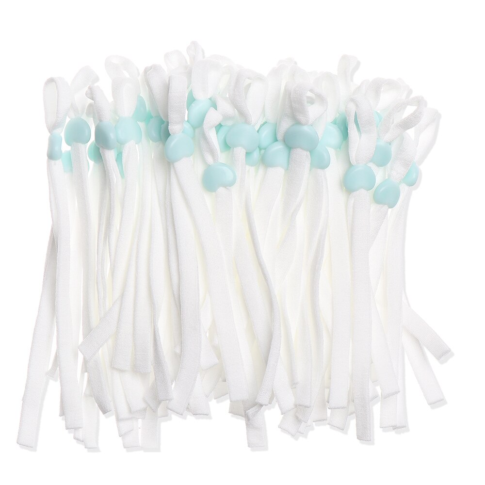 Cordones de silicona antideslizantes con hebilla del acollador, accesorios para mascarillas, amor, novedad, 50 Uds.: Light Blue