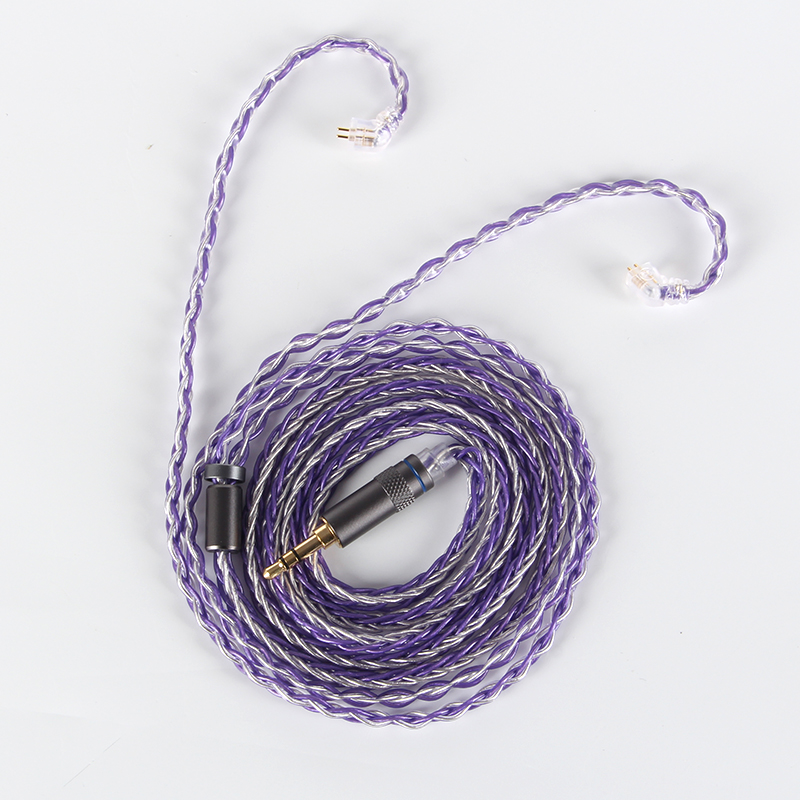 XINHS 8 hebras de cobre de un solo cristal violeta plateado con plata: 3XS / MULTICOLOR
