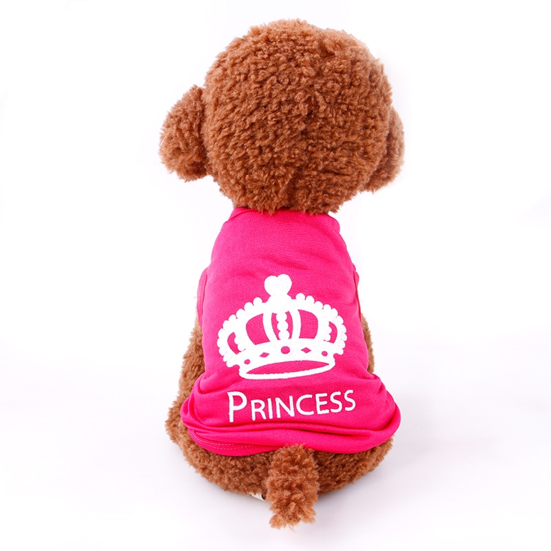 Hundevest t-shirt chihuahua lille kat kæledyrstøj ropa de verano para perros sommer krone trykt hundetøj bedste