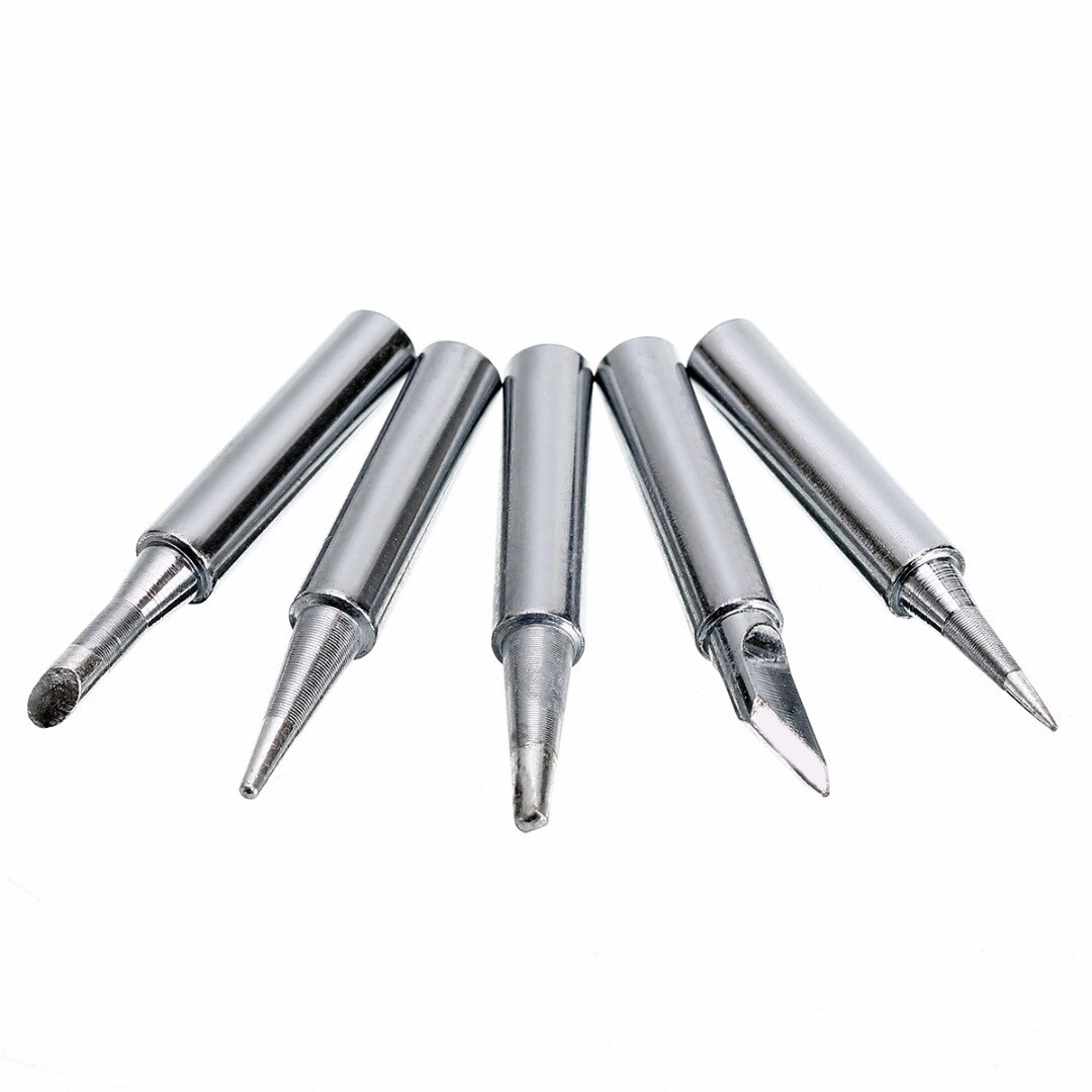 5pcs 900M-T Series Sliver Metal Soldering Iron Head Tip Lead-free Replacement Soldering Welding Sting Soldering Iron Station