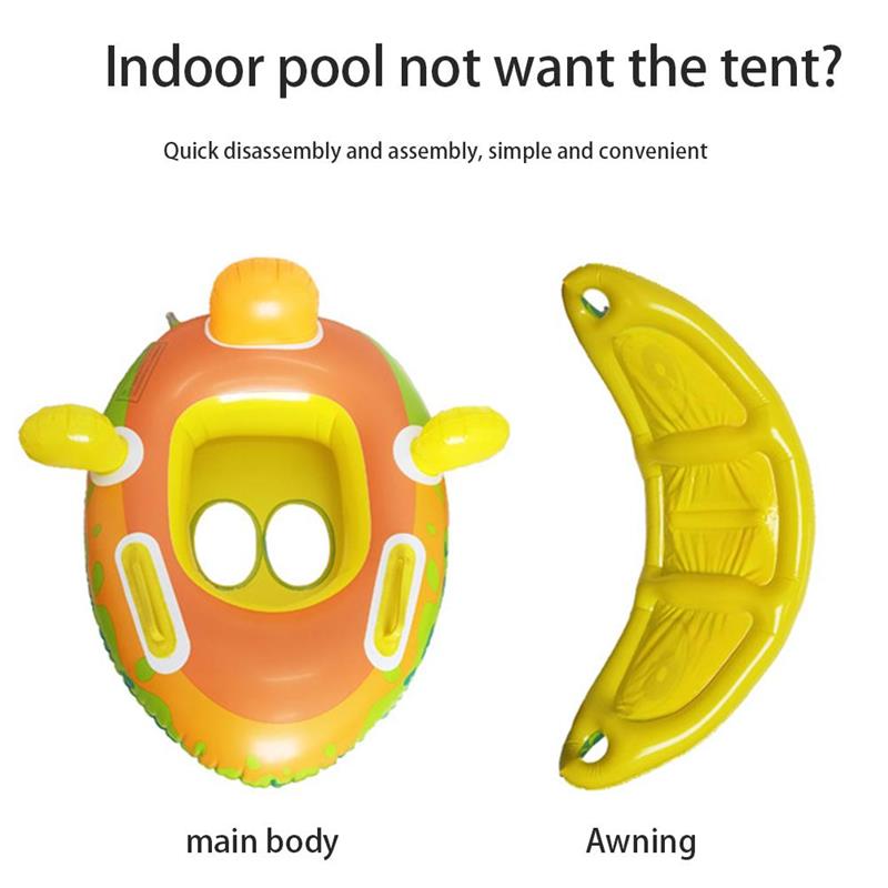 Baby Swimming Inflatable Floating with Sun Canopy Child Swimming Pool Float Ring Bathing water Toy Swimming Trainer 4-60 Months