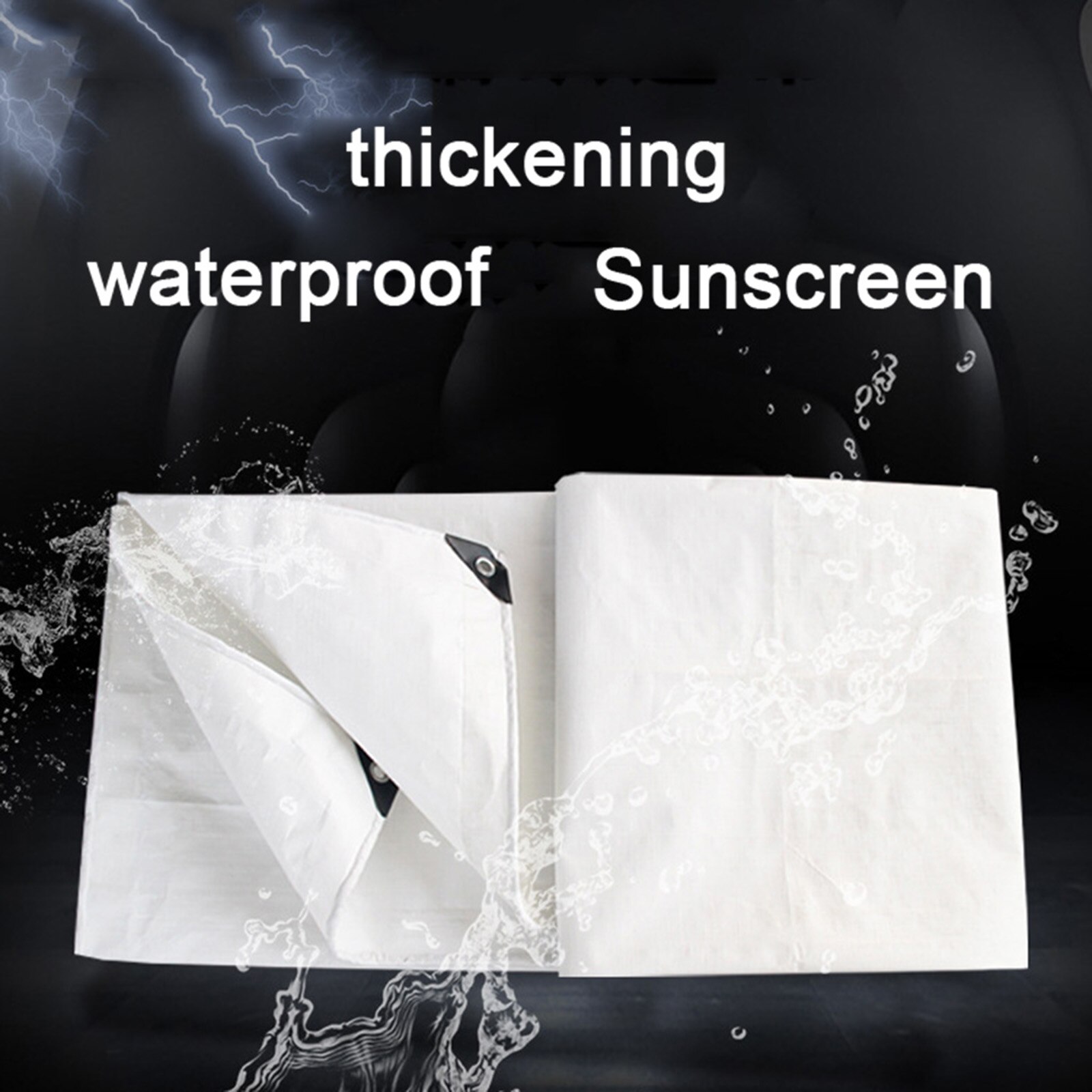 Lona impermeable de poliéster, 6,6x16 pies, 2x5 metros, color blanco, resistente a la intemperie